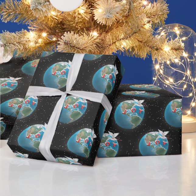 Papier Cadeau La Colombe Blanche Avec JOIE Sur Terre (Vacances)