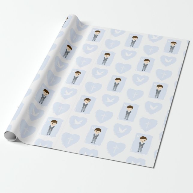 Papier Cadeau La Communion de Brunette Boy (Déroulé)