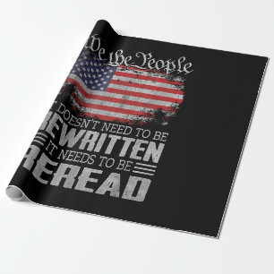 Papier Cadeau La Constitution américaine du drapeau doit être re