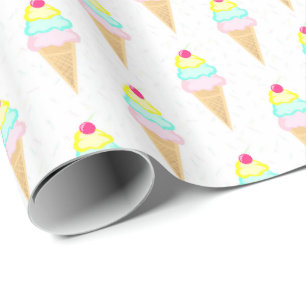 Papier Cadeau La crème glacée arrose - le papier d'emballage