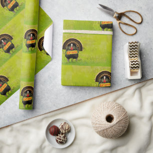 Papier Cadeau La dinde fière de SlipperyJoe mange du jambon roug