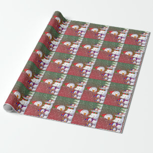 Papier Cadeau La famille Snowman -