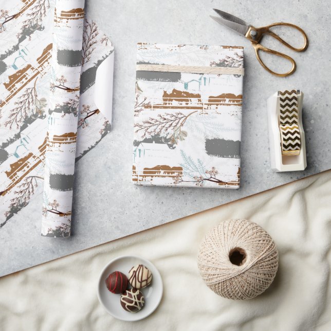 Papier Cadeau La ferme hivernale des Magnolias (Artisanat)