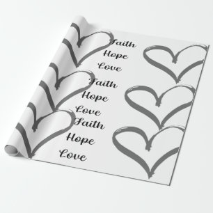 Papier Cadeau La foi, l'espoir, l'amour papier d'emballage
