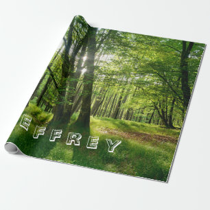 Papier Cadeau La forêt avec ton nom