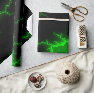 Papier Cadeau La foudre verte Alien frappe le noir