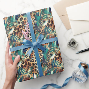 Papier Cadeau La Fourrure des animaux Safari Motif Exotic Modern