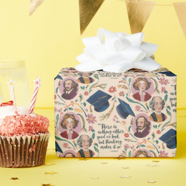 Papier Cadeau La Graduation du Barde - Le Hamlet de Shakespeare (Fête d'anniversaire)