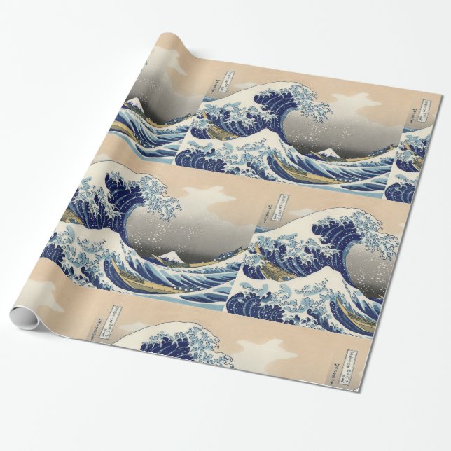 Papier Cadeau La Grande Vague au large de Kanagawa Hokusai (Déroulé)