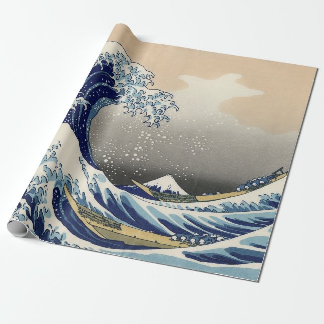 Papier Cadeau La Grande Vague au large de Kanagawa Hokusai (Déroulé)