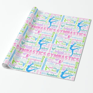 Papier Cadeau La gymnastique en pastel exprime la typographie
