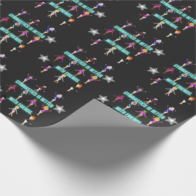 Papier Cadeau La Gymnastique Est Mieux Avec Les Amis (Coin)