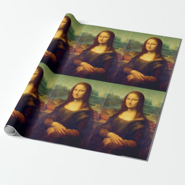 Papier Cadeau La Joconde de Léonard de Vinci (Déroulé)