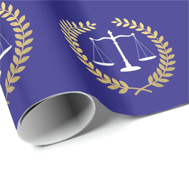 Papier Cadeau La justice mesure la guirlande de feuille d'or de (Coin rond)