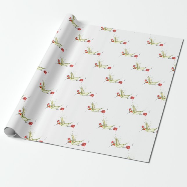 Papier Cadeau La livraison de Noël de colibri (Déroulé)