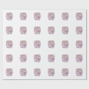 Papier Cadeau La magie de la licorne me va bien Graphisme Blanc