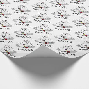Papier Cadeau La mignonne fille de maman #2 chien maltais - mama