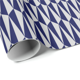 Papier Cadeau La moitié du siècle géométrique, bleu marine et