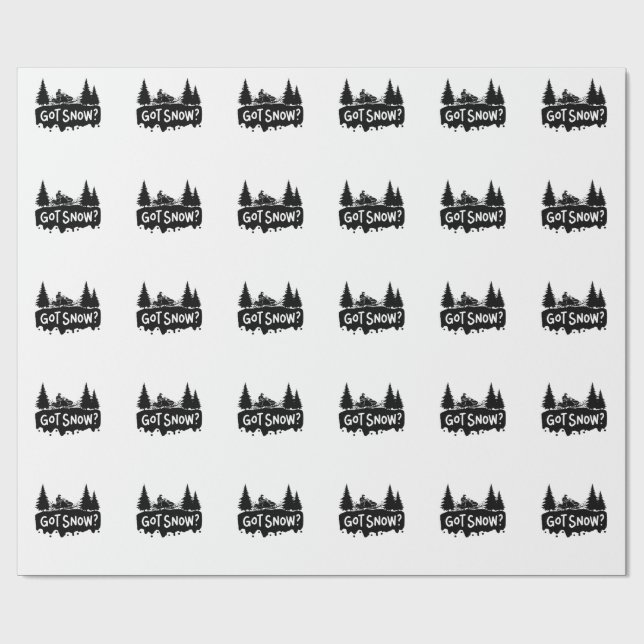 Papier Cadeau La motoneige - la neige est tombée (Plat)