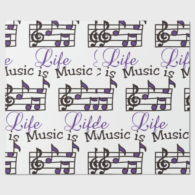 Papier Cadeau La musique est la vie (Couture)