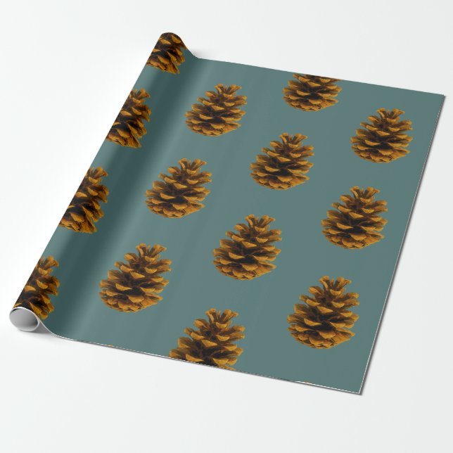 Papier Cadeau La nature rustique de la pinecone (Déroulé)