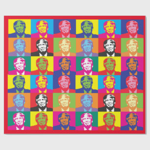 Papier Cadeau La nouveauté colorée Donald Trump qui emballe le p