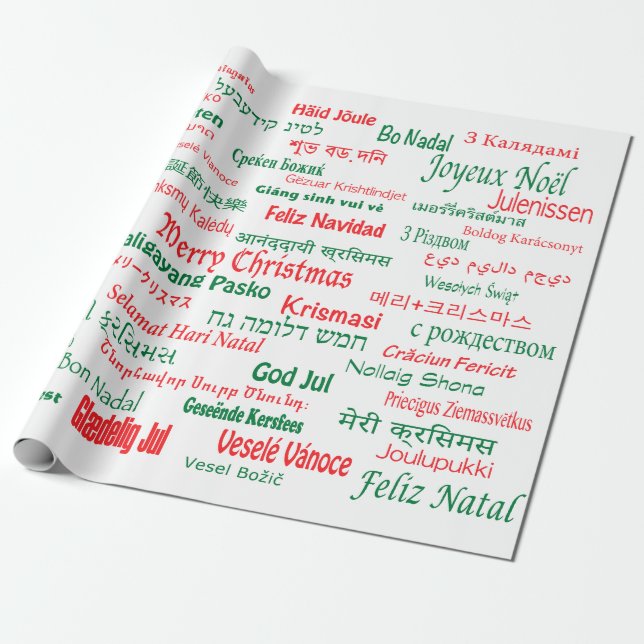 Papier Cadeau La paix coexistent Joyeux Noël heureux beaucoup de (Déroulé)