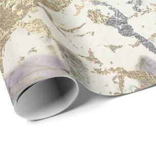 Papier Cadeau La pêche rose de marbre d'or rougissent cottage