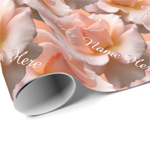 Papier Cadeau La pêche s'est levée papier rose personnalisé de