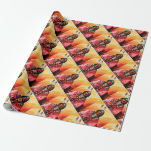 Papier Cadeau La plaque en verre antique de lanterne magique