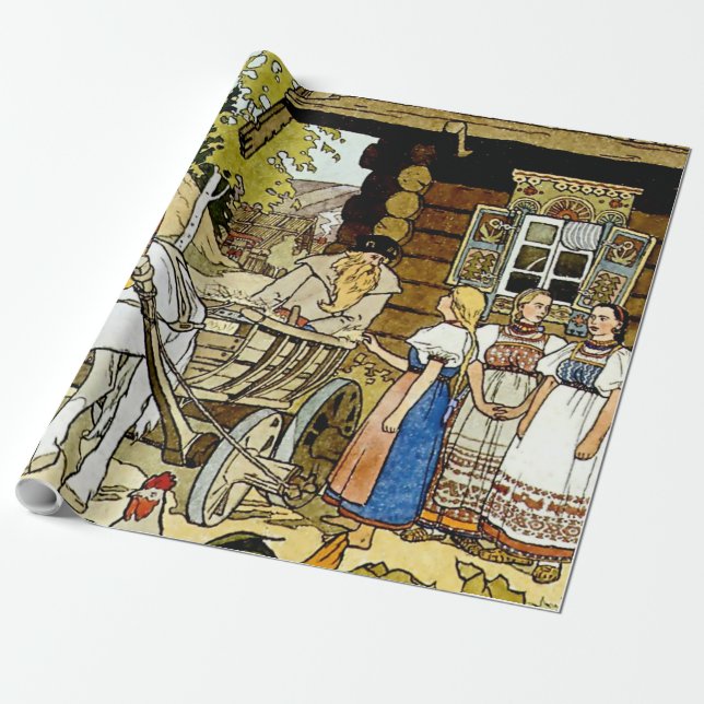 Papier Cadeau "La plume du finiste" par Ivan Bilibin (Déroulé)