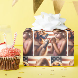 Papier Cadeau La prière des filles et des Golden Retriever