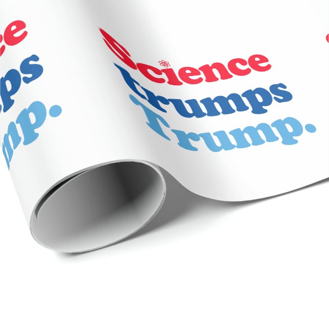 Papier Cadeau La science l'emporte sur Trump (Coin rond)