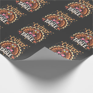 Papier Cadeau La Turquie à la table drôle Thanksgiving