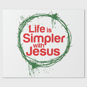 Papier Cadeau La vie de Noël est plus simple avec Jésus