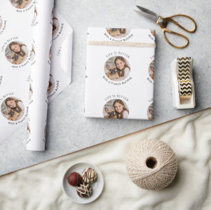 Papier Cadeau La vie est meilleure avec un Bouledogue Français