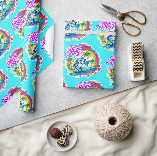 Papier Cadeau La vie est meilleure en croisière (Artisanat)