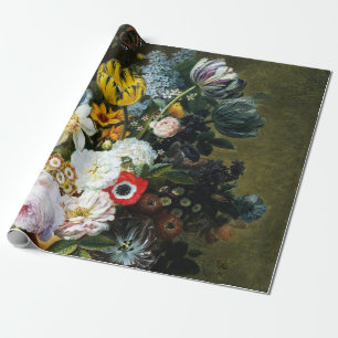 Papier Cadeau La vie morte avec la peinture de fleurs