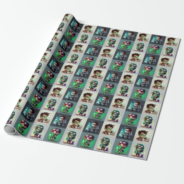 Papier Cadeau Lab Tech Super Hero (Déroulé)