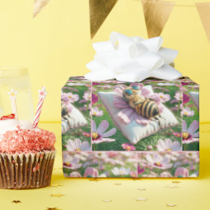 Papier Cadeau L'abeille sieste sur un Coussin