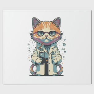 Papier Cadeau Laboratoire de chat ciblé