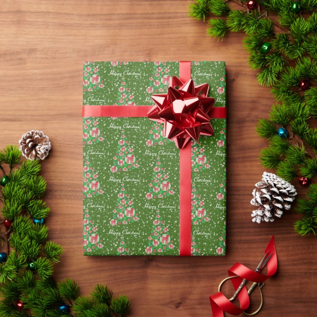 Papier Cadeau Labradoodé Chien de Noël Arbre de Noël Vacances Ve (Cadeau de vacances)