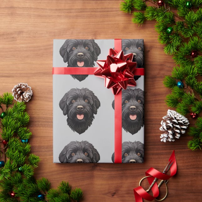 Papier Cadeau Labradoodle Chien noir (Cadeau de vacances)