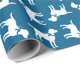 Papier Cadeau Labrador Chien Baby shower Blue Boy Lab