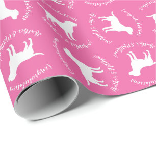 Papier Cadeau Labrador Chien Baby shower Girl Lab Rose