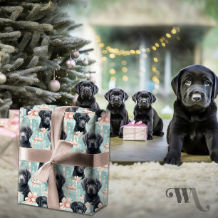 Papier Cadeau Labrador Chiot moderne Noël Sm