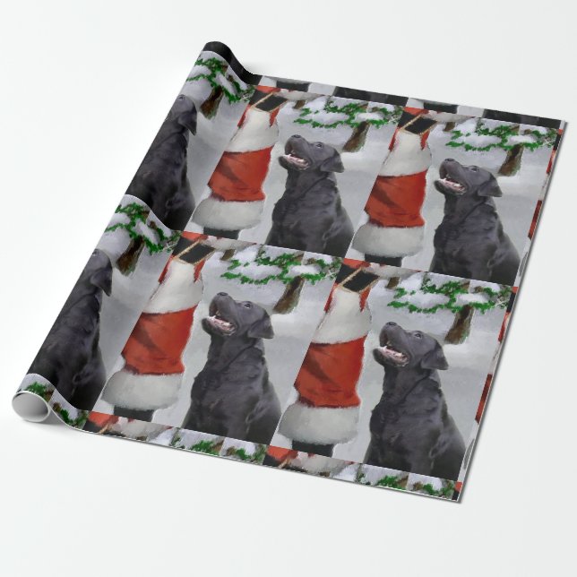 Papier Cadeau Labrador Retriever Believe Christmas (Déroulé)