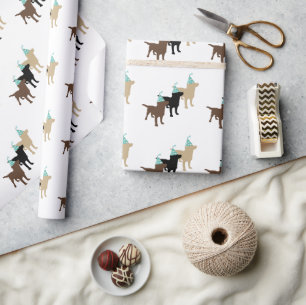 Papier Cadeau Labrador Retrivers In Birthday Party Casquette