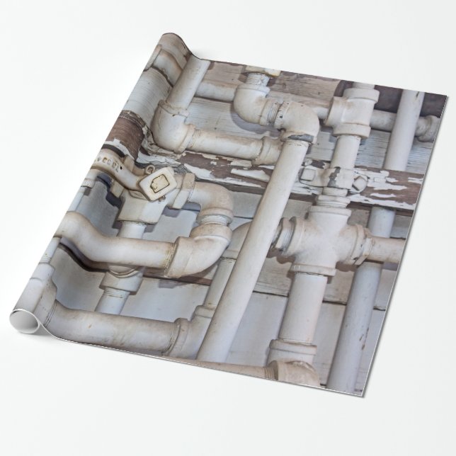 Papier Cadeau Labyrinthe des tuyaux de tuyauterie en métal (Déroulé)