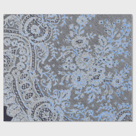 PAPIER CADEAU LACE D'ANCIENNE LACE NOIR ET BLEU CADEAU WRAPPING